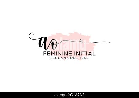 AO beauty monogram and elegant logo design handwriting logo of initial ...