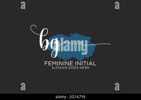 BG beauty monogram and elegant logo design handwriting logo of initial ...
