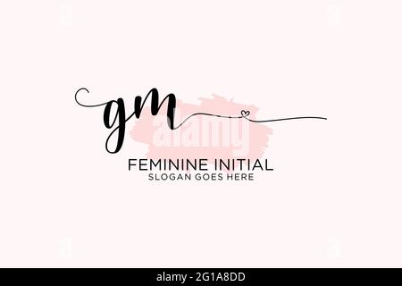 GM beauty monogram and elegant logo design handwriting logo of initial  signature, wedding, fashion, floral and botanical with creative template  Stock Vector Image & Art - Alamy