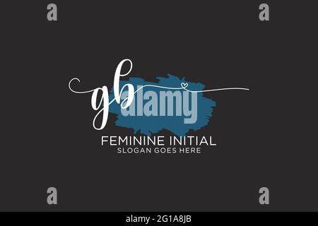 GB beauty monogram and elegant logo design handwriting logo of initial signature, wedding, fashion, floral and botanical with creative template. Stock Vector
