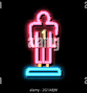 Player Figurine neon glow icon illustration Stock Vector