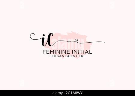 IC beauty monogram and elegant logo design handwriting logo of initial signature, wedding, fashion, floral and botanical with creative template. Stock Vector