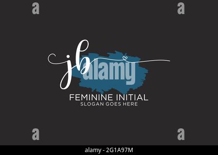 JB beauty monogram and elegant logo design handwriting logo of initial signature, wedding, fashion, floral and botanical with creative template. Stock Vector