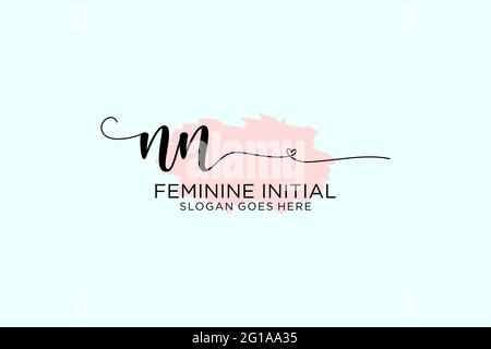 NN beauty monogram and elegant logo design handwriting logo of initial signature, wedding, fashion, floral and botanical with creative template. Stock Vector