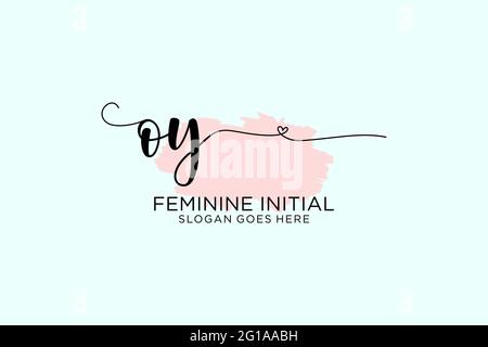OY beauty monogram and elegant logo design handwriting logo of initial signature, wedding, fashion, floral and botanical with creative template. Stock Vector