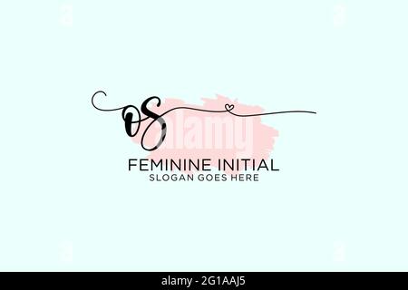 OS beauty monogram and elegant logo design handwriting logo of initial signature, wedding, fashion, floral and botanical with creative template. Stock Vector