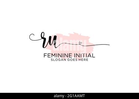 SU beauty monogram and elegant logo design handwriting logo of initial signature, wedding, fashion, floral and botanical with creative template. Stock Vector