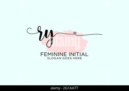 SY beauty monogram and elegant logo design handwriting logo of initial signature, wedding, fashion, floral and botanical with creative template. Stock Vector