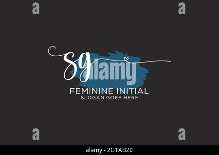 SG beauty monogram and elegant logo design handwriting logo of initial signature, wedding, fashion, floral and botanical with creative template. Stock Vector
