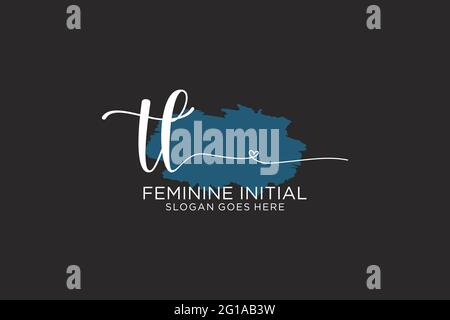TL beauty monogram and elegant logo design handwriting logo of initial signature, wedding, fashion, floral and botanical with creative template. Stock Vector