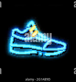 Volleyball Shoes Sneakers neon glow icon illustration Stock Vector