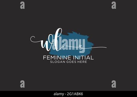 WL beauty monogram and elegant logo design handwriting logo of initial signature, wedding, fashion, floral and botanical with creative template. Stock Vector