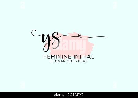 YS beauty monogram and elegant logo design handwriting logo of initial signature, wedding, fashion, floral and botanical with creative template. Stock Vector