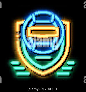 Volleyball Team Emblem neon glow icon illustration Stock Vector