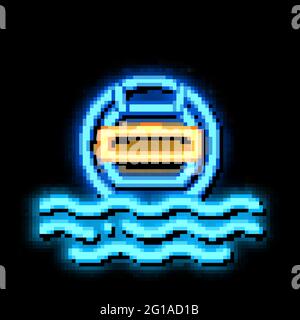 Water Volleyball neon glow icon illustration Stock Vector
