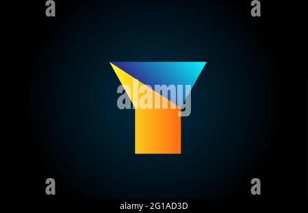blue yellow Y alphabet letter logo icon for company and business. Simple geometric gradient for corporate design Stock Vector
