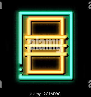 Volleyball Field Top View neon glow icon illustration Stock Vector