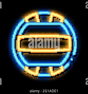 Volleyball neon glow icon illustration Stock Vector