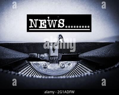 News, Typewriter Stock Photo