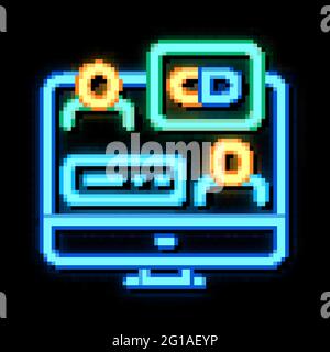 Internet Aid neon glow icon illustration Stock Vector