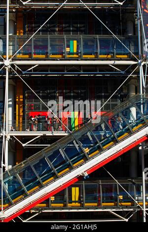 France, Paris, Pompidou centre (Beaubourg) from Renzo Piano, Richard Rogers et Gianfranco Franchini architects Stock Photo