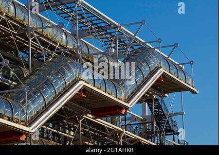 France, Paris, Pompidou centre (Beaubourg) from Renzo Piano, Richard Rogers et Gianfranco Franchini architects Stock Photo