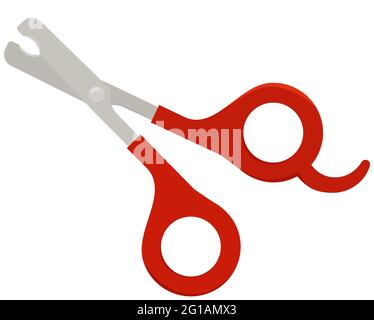 Dog or cat nail clippers icon isolated on white background. Professional treatment at home grooming tool trimmer for pet. Flat style vector illustrati Stock Vector