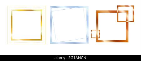 Vector set of metal frames for design Stock Vector