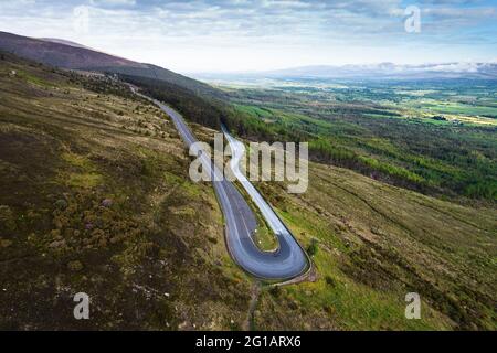 The Vee Pass, a v-shaped turn on the road leading to a gap in the Knockmealdown mountains in Clogheen county Tipperary, Ireland Stock Photo