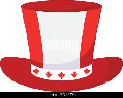 Canada day canadian flag top hat national flat Vector Image