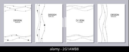 Set of flyers, posters, banners, placards, brochure design templates A6 size. Graphic design templates for logo, labels and badges. Wavy, smooth lines Stock Vector