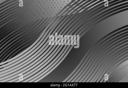 Abstract geometric line wave curve background. with gradient  color white and gray. pattern vector illustration. Stock Vector