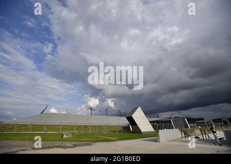 Ljubljana, Slovenia. 06th June, 2021. Football, U-21 Men: European Championship, Portugal - Germany, Final Round, Final at Stozice Stadium. View of the stadium before the match. Credit: Marton Monus/dpa/Alamy Live News Stock Photo