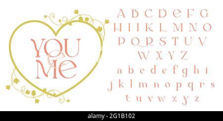 Modern sans serif elegance font. Classic minimal high contrast wedding font. Uppercase only. Vector illustration. Stock Vector