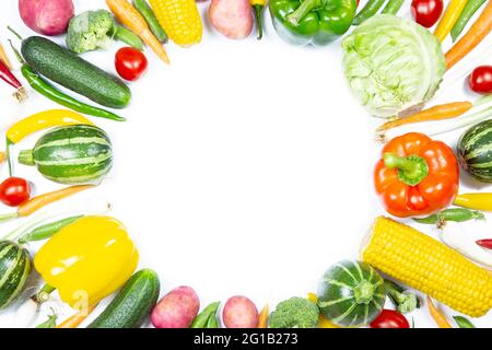 Fresh vegetables on white background Stock Photo