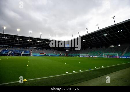 Ljubljana, Slovenia. 06th June, 2021. Football, U-21 Men: European Championship, Portugal - Germany, Final Round, Final at Stozice Stadium. View of the pitch before the match. Credit: Marton Monus/dpa/Alamy Live News Stock Photo