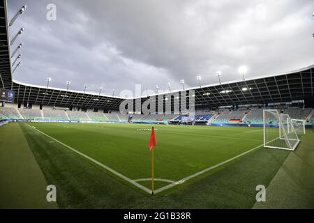 Ljubljana, Slovenia. 06th June, 2021. Football, U-21 Men: European Championship, Portugal - Germany, Final Round, Final at Stozice Stadium. View of the pitch before the match. Credit: Marton Monus/dpa/Alamy Live News Stock Photo