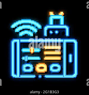 Phone Control neon glow icon illustration Stock Vector