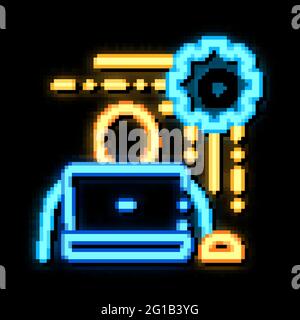 Programmer Work neon glow icon illustration Stock Vector