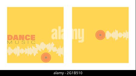 Cover template for a music album or track. Curved sound wave, copy space for text. Stock Vector