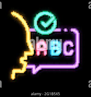 Alphabet Speech neon glow icon illustration Stock Vector