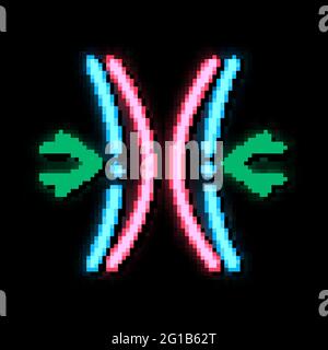 Block Vocal Cords neon glow icon illustration Stock Vector