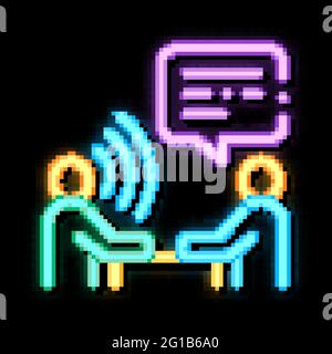 Speech Therapy neon glow icon illustration Stock Vector