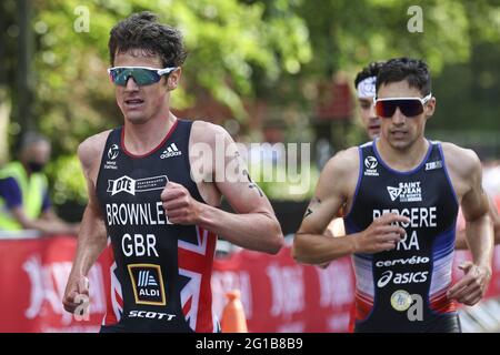 Leeds, UK. 06th June, 2021. Jonny Brownlee in action during the AJ Bell 2021 World Triathlon Para Series in Roundhay Park, Leeds. Credit: SPP Sport Press Photo. /Alamy Live News Stock Photo