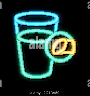 Cup Sweet Water neon glow icon illustration Stock Vector
