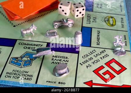 French language version of the Monopoly board game. Stock Photo