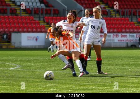 Cumbernauld, UK. 06th June, 2021. Priscila Chinchilla (#21) of Glasgow City FC during the Scottish Building Society Scottish Women's Premier League 1 Fixture Glasgow City FC vs Rangers FC, Broadwood Stadium, Cumbernauld, North Lanarkshire, 06/06/2021 | Credit: Colin Poultney/Alamy Live News Stock Photo