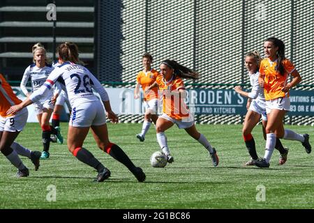 Cumbernauld, UK. 06th June, 2021. Priscila Chinchilla (#21) of Glasgow City FC during the Scottish Building Society Scottish Women's Premier League 1 Fixture Glasgow City FC vs Rangers FC, Broadwood Stadium, Cumbernauld, North Lanarkshire, 06/06/2021 | Credit: Colin Poultney/Alamy Live News Stock Photo