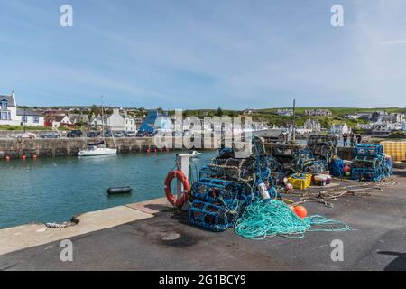 Portpatrick marina at Portpatrick a small coastal town and past ferry port on the Dumfries and Galloway peninsula on the west coast of Scotland Stock Photo