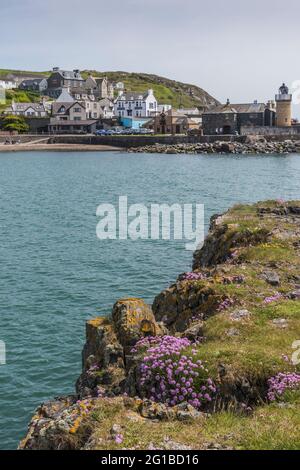 Coastal scenes of Portpatrick a small coastal town and past ferry port on the Dumfries and Galloway peninsula on the west coast of Scotland Stock Photo